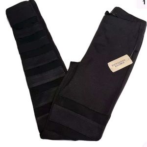 ❤️NWT Long Legging Sheer Mesh Cut out Black Size Small